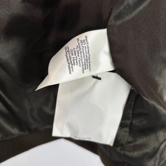 NEW DKNY Coat Jacket XL Wool Blend Shawl Collar Overcoat Lined Moss Green - Picture 9 of 9